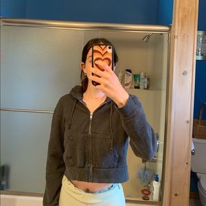 brandy cropped zip up hoodie